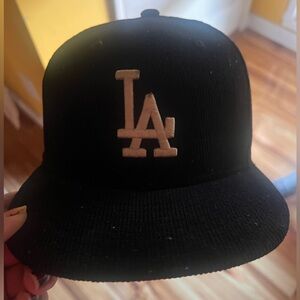 New Era Black Corduroy Cap